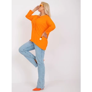 Orange cotton plus size basic blouse