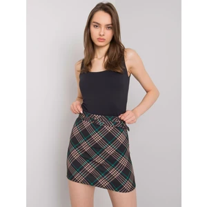 Black and green checked pencil skirt