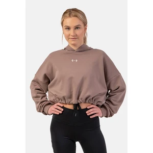 Nebbia Loose Fit Crop Hoodie Iconic Marrón M-L