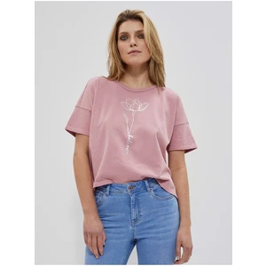 Sweatshirt with short sleeves - pink