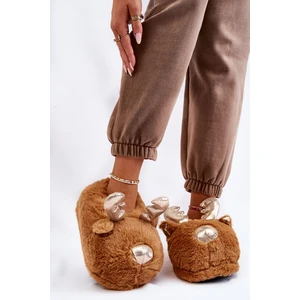 Women's Fur Slip-on Slippers Reindeer Light Brown Comet