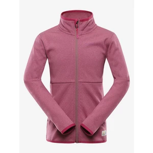 Pink girls' sports sweatshirt with zipper ALPINE PRO Qerto
