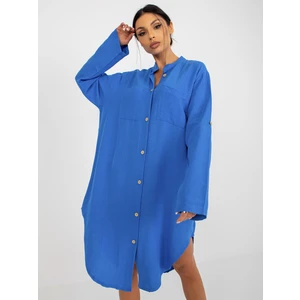 OCH BELLA blue shirt dress with pockets