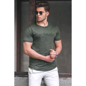 Madmext Khaki Men's Printed T-Shirt 5274