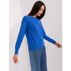 Dark blue classic sweater with cotton