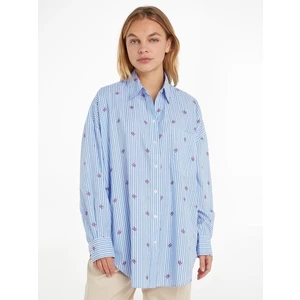 Blue Striped Oversize Shirt Tommy Hilfiger - Women