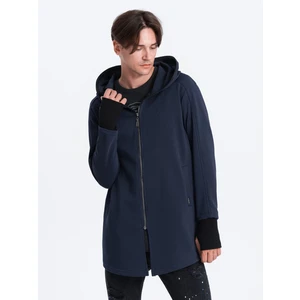 Ombre Longer men's unbuttoned sweatshirt with spacious hood PRAGA