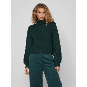 Women's Dark Green Turtleneck Sweater VILA Vioa - Women