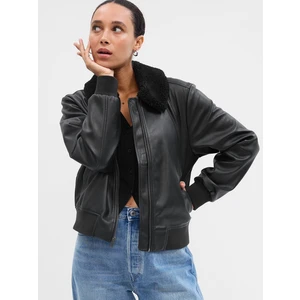 GAP Faux Leather Bomber Jacket - Women