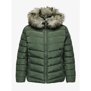 Green women's quilted jacket ONLY CARMAKOMA New Ellan - Women