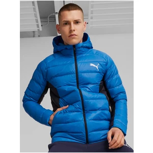 Blue Men's Sports Quilted Jacket Puma Hooded - Men's