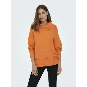 Orange women's oversize sweater ONLY Hazel - Women