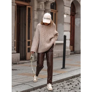 Beige sweater with braids Cocomore