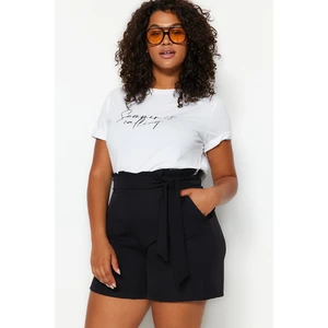 Trendyol Curve Black Finike Carrot Woven Shorts & Bermuda