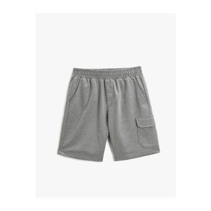 Koton Oversized Cargo Shorts Elastic Waist, Pocket Detailed.