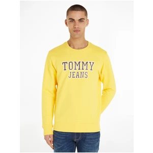 Yellow Mens Sweatshirt with Tommy Jeans Entry Graphi - Men