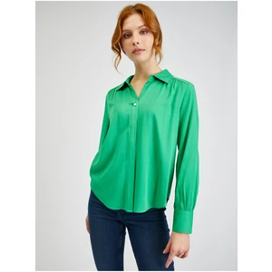 Orsay Green Ladies Satin Blouse - Women