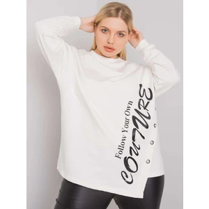 Ecru plus size blouse with the inscription