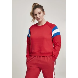 Ladies Sleeve Stripe Crew firered/brightblue/white