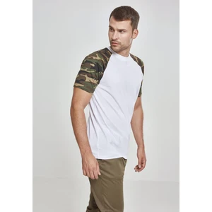 Raglan Contrast Tee wht/woodcamo