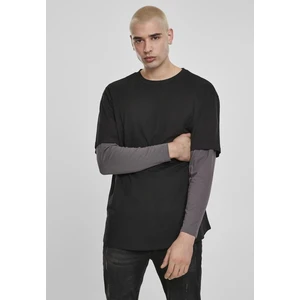 Oversized Shaped Double Layer LS Tee Darkshadow