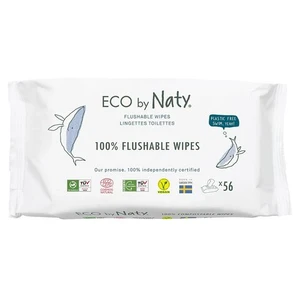 Eco by Naty Vlhčené splachovateľné obrúsky bez vône ECO 56 ks