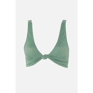 Trendyol Green Textured Knot Detailed Bikini Top