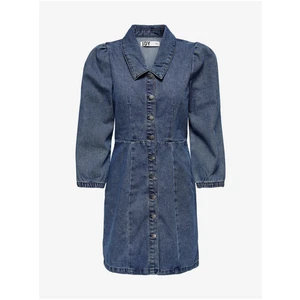 Blue Denim Shirt Dress with Balloon Sleeves JDY Athena - Women