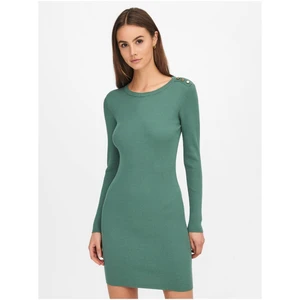 Green Ribbed Sweater Dress JDY Plum - Women