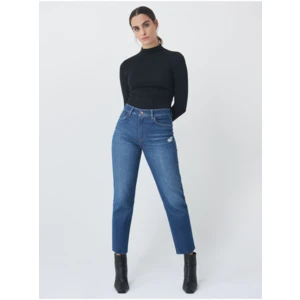 Tmavě modré dámské zkrácené slim fit džíny Salsa Jeans - Dámské