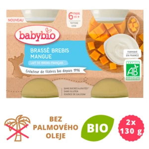 BABYBIO Brassé z ovčieho mlieka mango 2x130 g