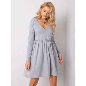 RUE PARIS Gray melange cotton dress