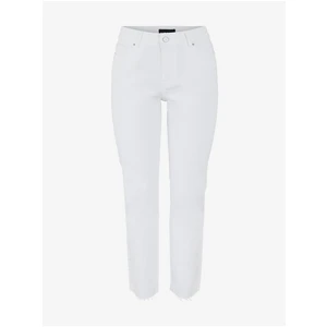 White Straight Fit Jeans Pieces Luna - Women