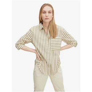 White-Green Women's Striped Shirt Tom Tailor - Women