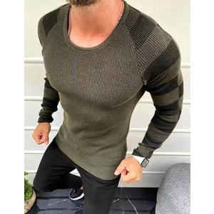 Khaki men's pullover sweater WX1637