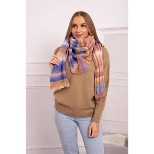 SL41 Ladies Mohair Scarf beige+purple