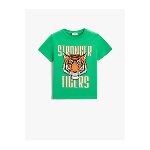 Koton Tiger Print Short Sleeved T-Shirt Cotton