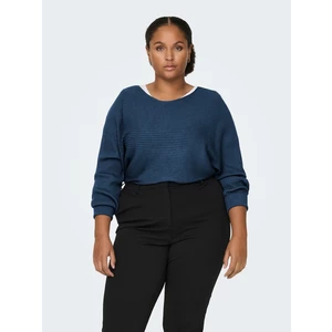 ONLY CARMAKOMA Dámský svetr CARADALINE LIFE 15257227 Dark Denim 7XL