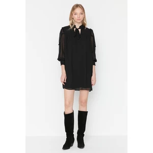 Trendyol Black Scarf Collar Dress