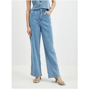 Light blue womens wide jeans AWARE by VERO MODA Rebecca - Women