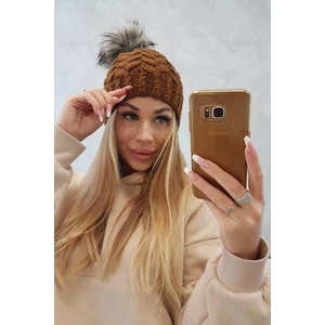 Beanie with fleece Daria K217 brown