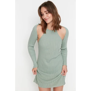 Trendyol Mint Cut-Out Detailed Knitwear Dress