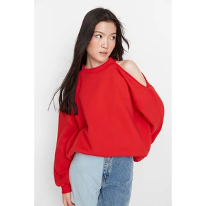 Trendyol Sweatshirt - Red - Relaxed fit