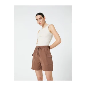 Koton Shorts With Cargo Pocket Tie Waist Modal Blend.