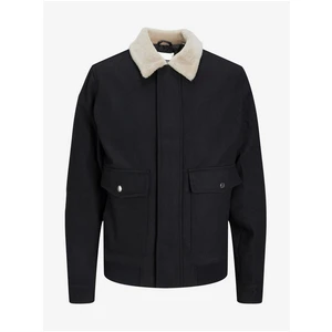 Black men's jacket with wool Jack & Jones Johnson Tom - Men