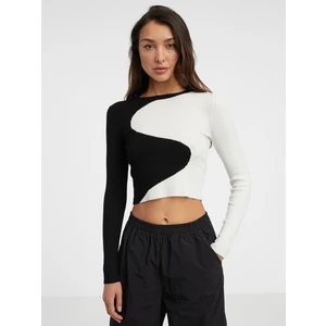 White and Black Womens Patterned Sweater ONLY Polly - Women