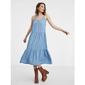 Light blue womens denim maxi-dress JDY Zelda - Women