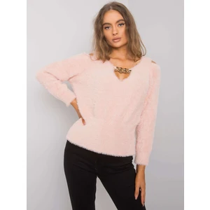 Dusty pink sweater with cutouts from Leandre RUE PARIS