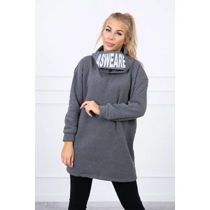 Padded sweatshirt with hood graphite