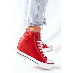 Leather Wedge Sneakers Cross Jeans II2R4026 Red